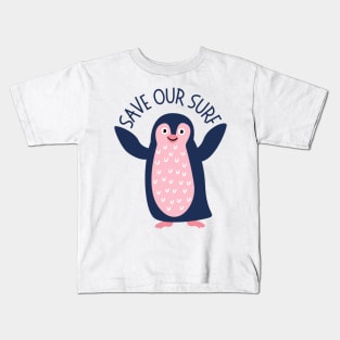 Penguin Save Our Surf Kids T-Shirt